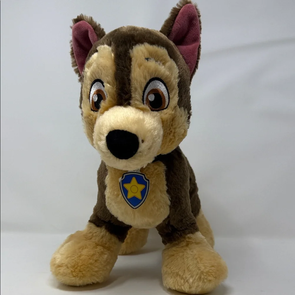 Paw Patrol Chase Build-a-Bear Plush Dog Toy with dog tag and collar 12”